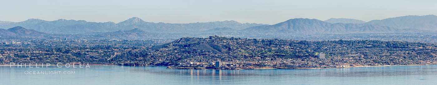 Aerial Panoramic Photograph of La Jolla, Mount Soledad, University City