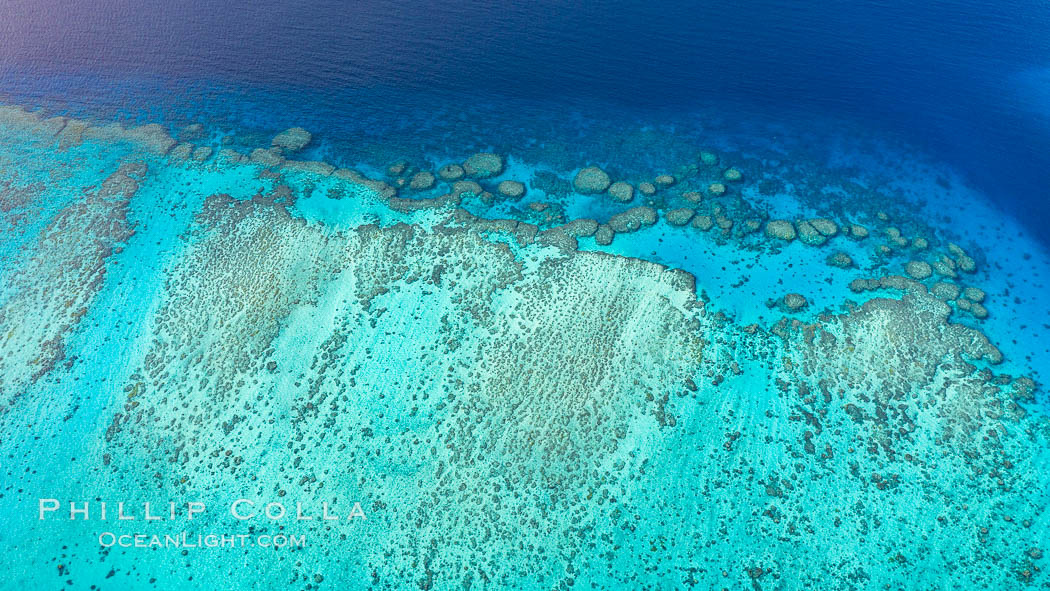 Aerial View of Vatu-i-Ra Coral Seascape, Fiji. Vatu I Ra Passage, Gau Island, Lomaiviti Archipelago, natural history stock photograph, photo id 34688