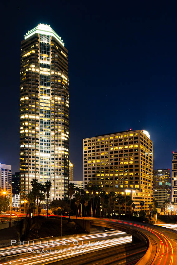 Downtown Los Angeles California Night Stock Photo, Picture and