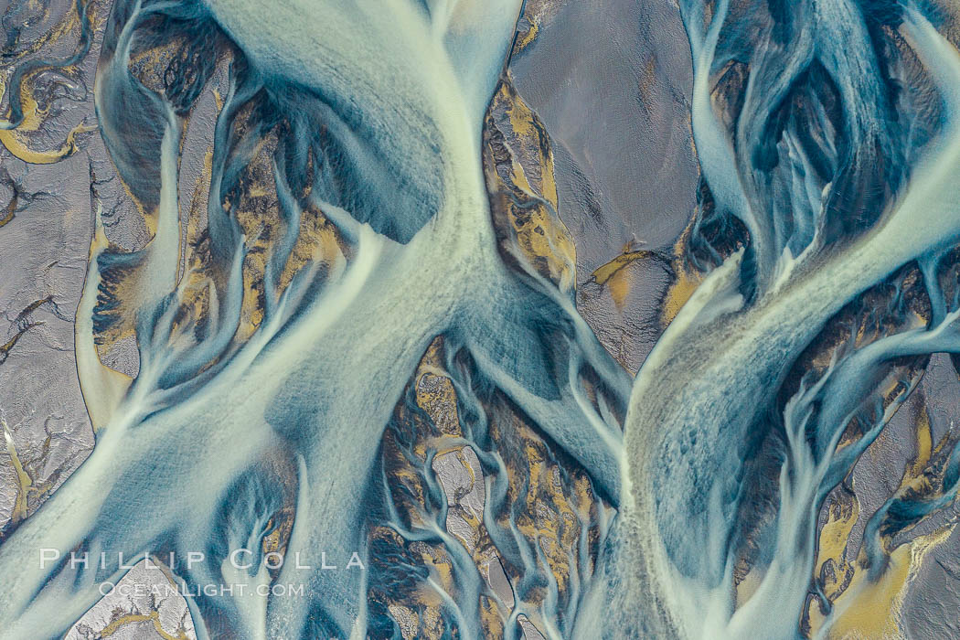 Glacier Runoff and Braided River, Southern Iceland., natural history stock photograph, photo id 35756