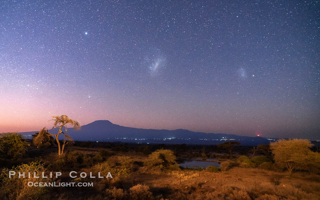 Stars And Magellanic Clouds Over Mount Kilimanjaro Before Sunrise Kenya