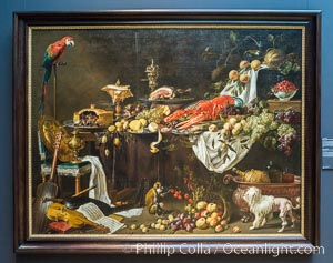 Banquet Still Life, Adriaen van Utrecht, 1644, canvas, h 185cm x w 242.5cm, Rijksmuseum, Amsterdam, Holland, Netherlands
