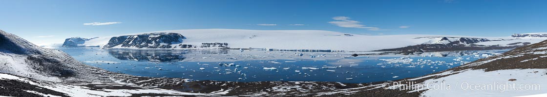 Adelie penguin colony, panoramic photograph, Devil Island