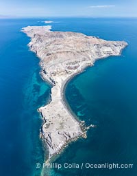 Aerial photo of Islas San Lorenzo in the Sea of Cortez. San Lorenzo Marine Archipelago National Park is a national park of Mexico located on San Lorenzo Island part of an archipelago in the Gulf of California off the eastern coast of Baja California. The San Lorenzo Archipelago is considered one of the most important ecological areas of the Gulf of California. The Island and surrounding areas are part of a rich ecosystem comprised by a grand variety of flora and marine fauna. This area is protected by the Mexican federal government Norma Oficial Mexicana because of its importance as a habitat for several endangered species