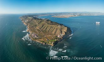 Aerial Panoramic Photo of Point Loma and Cabrillo Monument, with San Diego Bay in the distance