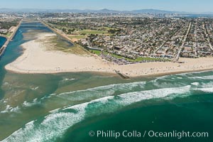 Aerial Photo of San Diego River and Dog Beach