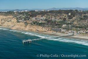 Aerial Photo of San Diego Scripps Coastal SMCA. Scripps Institution of Oceanography Research Pier, La Jolla, California