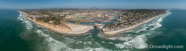 Aerial Photo of San Dieguito River and Dog Beach Del Mar, including Del Mar Racetrack, Solana Beach and Del Mar