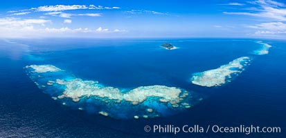 Aerial View of Namena Marine Reserve and Coral Reefs, Namena Island, Fiji