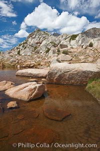 Alpine pond and ridge near Vogelsang Peak, near Vogelsang Pass (10685') in Yosemite's high country, Yosemite National Park, California