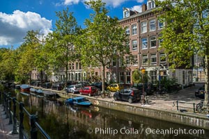 Amsterdam canals and quaint city scenery