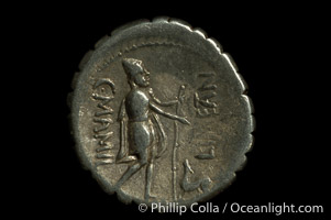 Ancient Roman coin, minted by C. Mamilius Limetanus (82 B.C.), (silver, denom/type: Denarius)