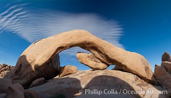 Arch Rock in Joshua Tree National Park.  A natural stone arch in the White Tank area of Joshua Tree N.P