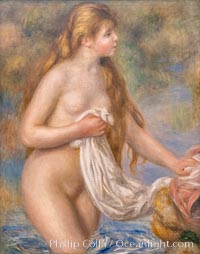 Baigneuse aux cheveux longs, Pierre-Auguste Renoir, 1895,  Musee de l"Orangerie, Musee de lOrangerie, Paris, France