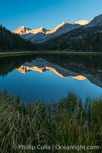 Bear Creek Spire over Marsh Lake at Sunrise, Little Lakes Valley, John Muir Wilderness, Inyo National Forest, Little Lakes Valley, Inyo National Forest