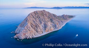 Boat Ambar at Isla San Diego, Aerial View, Sea of Cortez