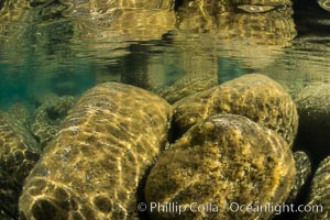 Boulders underwater, Lake Tahoe, Nevada