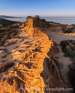 Sunrise over Broken Hill, overlooking La Jolla and the Pacific Ocean, Torrey Pines State Reserve, San Diego, California