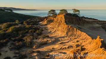 Broken Hill and view to La Jolla, from Torrey Pines State Reserve, sunrise, San Diego, California