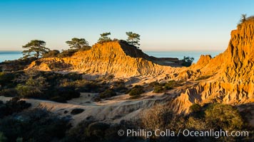 Broken Hill and view to La Jolla, from Torrey Pines State Reserve, sunrise, San Diego, California