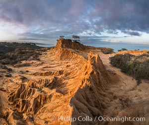 Clearing storm clouds over Broken Hill, overlooking La Jolla and the Pacific Ocean, Torrey Pines State Reserve, San Diego, California