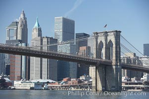Lower Manhattan and Brooklyn Bridge, viewed from the East River, New York City