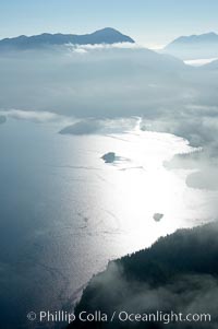 Clayoquot Sound, on the west coast of Vancouver Island, aerial photo, Tofino, British Columbia, Canada