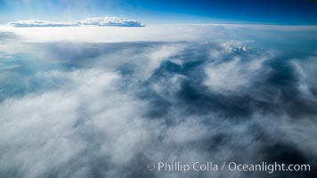 Clouds and sky over Iceland, aerial photo