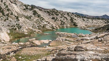 Conness Lake with green glacial meltwaters, Hoover Wilderness, Conness Lakes Basin
