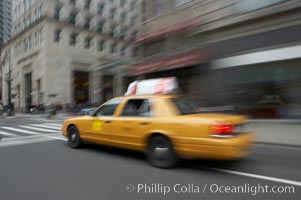 Crazy taxi ride through the streets of New York City, Manhattan