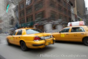 Crazy taxi ride through the streets of New York City, Manhattan