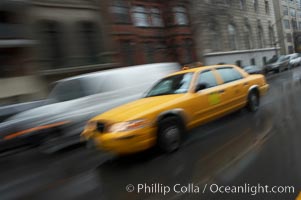 Crazy taxi ride through the streets of New York City, Manhattan