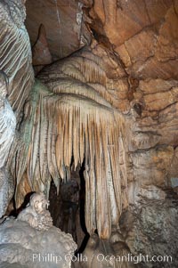 The Pipe Organ, a formation of calcite flowstone and cave curtains, Crystal Cave, Sequoia Kings Canyon National Park, California