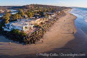 Del Mar Coastline at Sunset, Aerial Photo