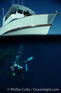 Diver and Boat Horizon, San Clemente Island