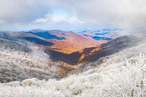 Early Snow and Late Blue Ridge Parkway Fall Colors, Asheville, North Carolina