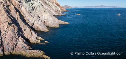 Eastern Promontory of Isla Angel de la Guarda, Aerial Photo, Sea of Cortez, Mexico.  Guardian Angel island is part of the Midriff Islands in Mexico's Sea of Cortez