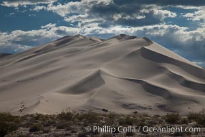 Eureka Valley Sand Dunes.  The Eureka Dunes are California's tallest sand dunes, and one of the tallest in the United States.  Rising 680' above the floor of the Eureka Valley, the Eureka sand dunes are home to several endangered species, as well as "singing sand" that makes strange sounds when it shifts, Death Valley National Park