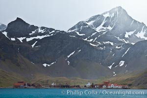 Grytviken, an old whaling colony that is now host to the British Antarctic Survey research efforts as well as a historic museum