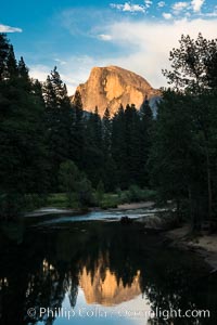 Half Dome reflected in the Merced River, Yosemite National Park, California