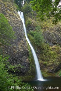 Horsetail Falls drops 176 feet just a few yards off the Columbia Gorge Scenic Highway, Columbia River Gorge National Scenic Area, Oregon
