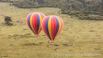 Hot Air Ballooning over Maasai Mara plains, Kenya, Maasai Mara National Reserve