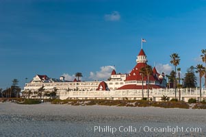 The Hotel del Coronado sits on the beach on the western edge of Coronado Island in San Diego.  It is widely considered to be one of Americas most beautiful and classic hotels.  Built in 1888, it was designated a National Historic Landmark in 1977