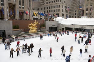 Ice skating at Rockefeller Center, winter, Manhattan, New York City