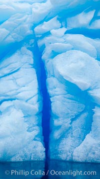 Iceberg detail.  Cracks and melt patterns.  Blue ice, Brown Bluff