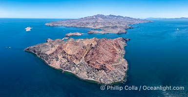 Isla Angel de la Guarda, Aerial Photo, Sea of Cortez, Mexico.  Guardian Angel island is part of the Midriff Islands in Mexico's Sea of Cortez