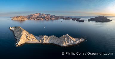 Isla Angel de la Guarda at Sunset, Aerial Photo, Sea of Cortez, Mexico.  Guardian Angel island is part of the Midriff Islands in Mexico's Sea of Cortez