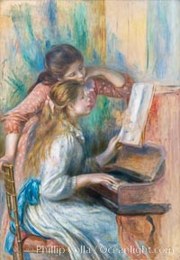 Jeunes filles au piano, Pierre-Auguste Renoir, Musee de l"Orangerie, Musee de lOrangerie, Paris, France