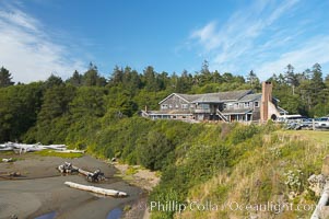 Kalaloch Lodge sits atop bluffs overlooking the Kalaloch River and Pacific Ocean, Olympic National Park, Washington