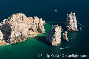 Aerial photograph of Land's End and the Arch, Cabo San Lucas, Mexico